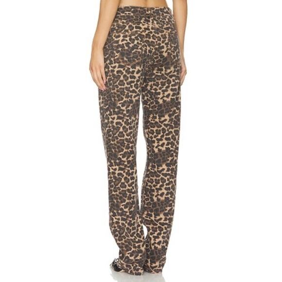 LIONESS Carmlea Jeans in Leopard print straight leg size medium 100% cotton - Picture 13 of 13